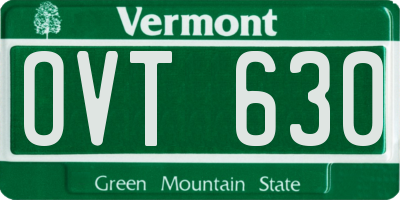 VT license plate OVT630