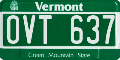 VT license plate OVT637