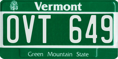 VT license plate OVT649