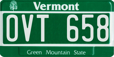 VT license plate OVT658