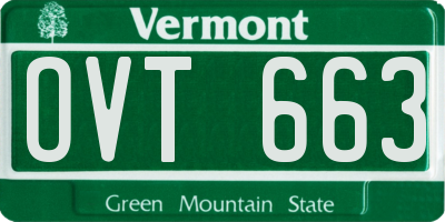 VT license plate OVT663