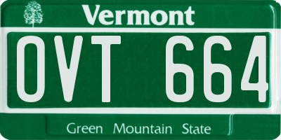 VT license plate OVT664