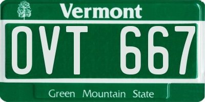VT license plate OVT667