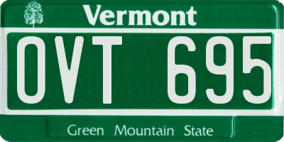VT license plate OVT695
