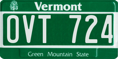 VT license plate OVT724