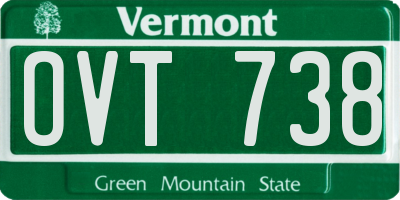 VT license plate OVT738