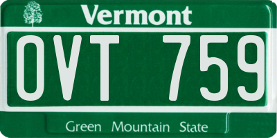 VT license plate OVT759