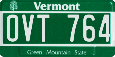 VT license plate OVT764