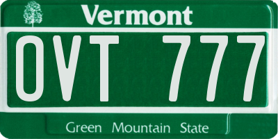 VT license plate OVT777