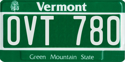 VT license plate OVT780