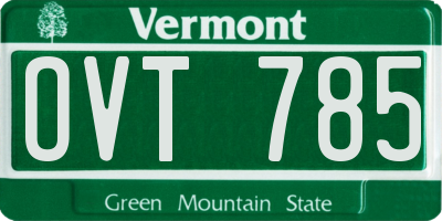 VT license plate OVT785