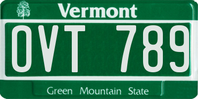 VT license plate OVT789