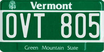 VT license plate OVT805
