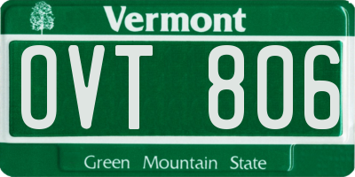 VT license plate OVT806