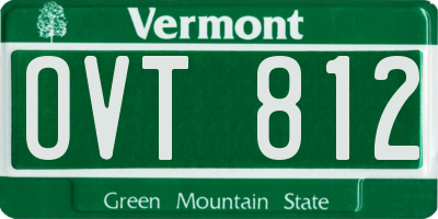 VT license plate OVT812