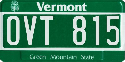 VT license plate OVT815