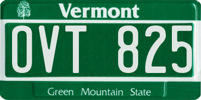 VT license plate OVT825