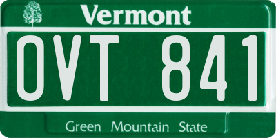 VT license plate OVT841