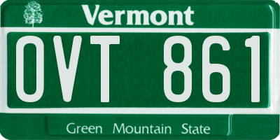 VT license plate OVT861