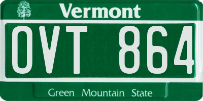 VT license plate OVT864