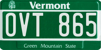VT license plate OVT865