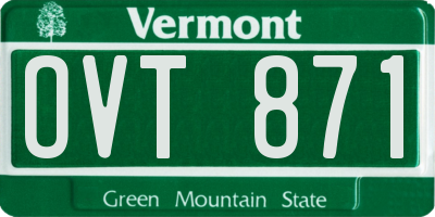 VT license plate OVT871