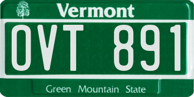VT license plate OVT891