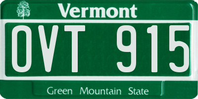 VT license plate OVT915