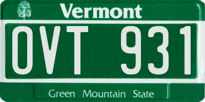 VT license plate OVT931