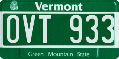 VT license plate OVT933