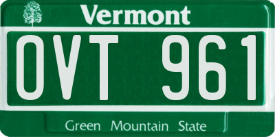 VT license plate OVT961