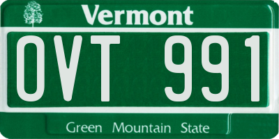 VT license plate OVT991