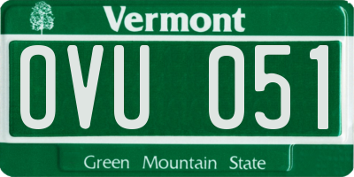 VT license plate OVU051