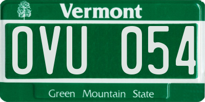 VT license plate OVU054