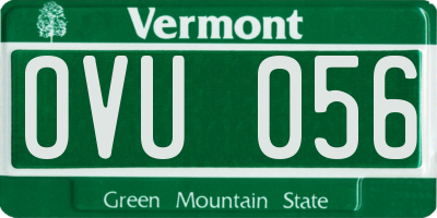 VT license plate OVU056