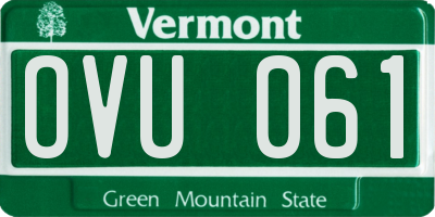 VT license plate OVU061