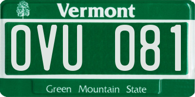 VT license plate OVU081