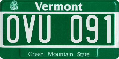 VT license plate OVU091