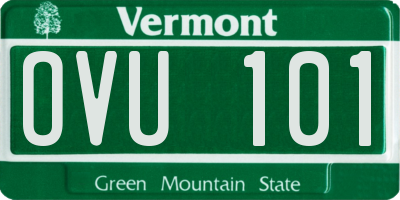 VT license plate OVU101