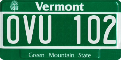 VT license plate OVU102