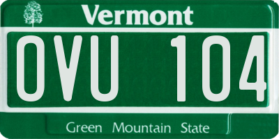 VT license plate OVU104