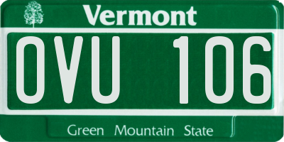 VT license plate OVU106