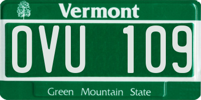 VT license plate OVU109