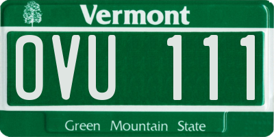 VT license plate OVU111