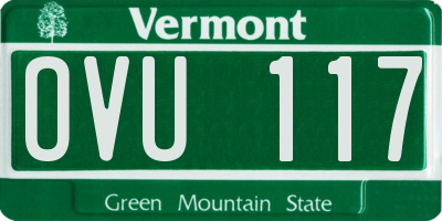 VT license plate OVU117