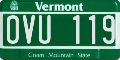 VT license plate OVU119