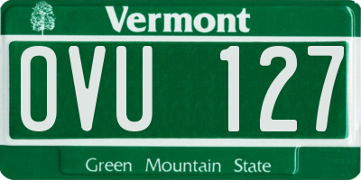 VT license plate OVU127