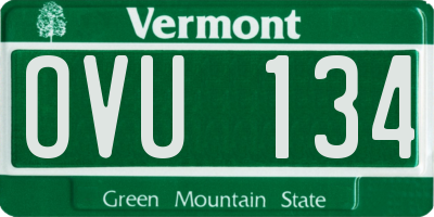 VT license plate OVU134