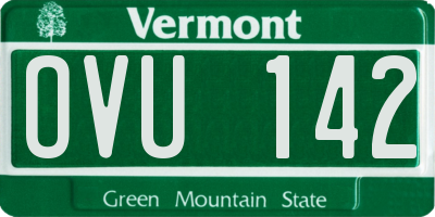 VT license plate OVU142
