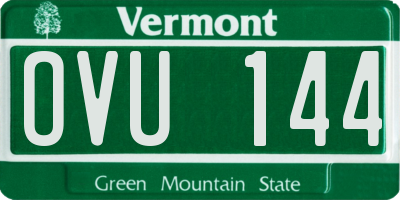 VT license plate OVU144